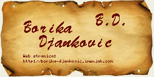 Borika Đanković vizit kartica